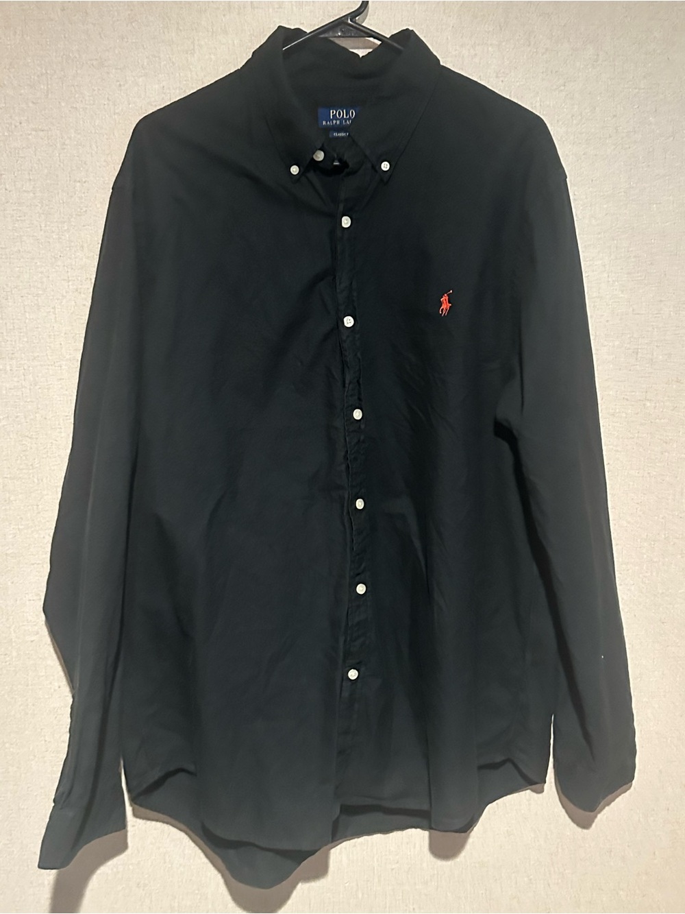 Polo Ralph Lauren XXL Black Red Pony Logo Button-Down Shirt